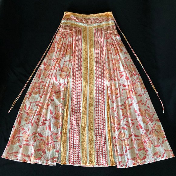 Rare Free People Squared Off Convertible Printed Maxi Skirt & Dress Sz S - Picture 3 of 16